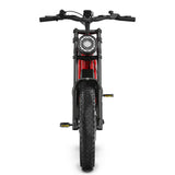 Hidoes® B6 1200W Electric Fat Bike, 20"x4" Fat Tire eBike, 48V 15.6Ah Battery, 50 Miles Long Range - Red Color