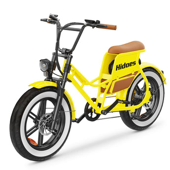 Hidoes® C8 Yellow Electric Bike, 700W Fat Tire eBike with 48V 17Ah Battery, Fast Speed 25 Mph, Long Range 50 Miles, Step-Thru Ebike for Woman